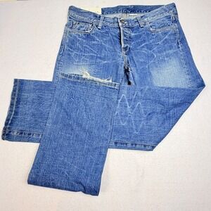 Loomstate Mens 100% Organic Cotton Straight Leg Jeans Blue Medium Wash Size 36